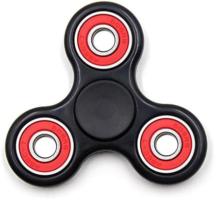 Cagema Anxiety and Stress Relief Fidget Spinner Fidgeteer EDC Toy Perfect Gift For ADD, ADHD, Anxiety, and Autism Person (Black-Red-s)