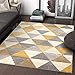 Well Woven Isometry Gold & Grey Modern Geometric Triangle Pattern 7'10