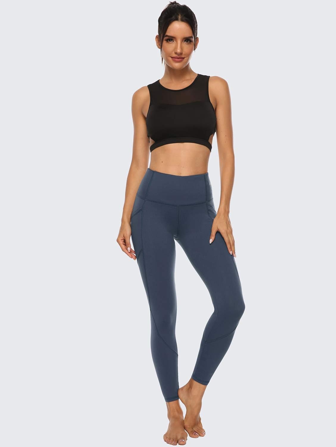 Persit Women's Premium Yoga Pants with Pockets, Non See-Through Tummy Control 4 Way Stretch High Waist Leggings: Clothing
