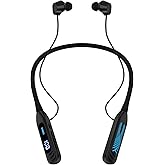 Podity Neckband Bluetooth Headphones, 1000H Extra Battery Life with Display Magnetic Earphones,Wireless Stereo Earbuds with Microphone, Waterproof in-Ear Headset for Sports/Workout/Office (Black)