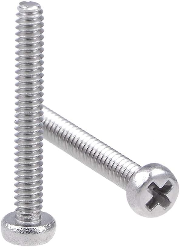 sourcing map M1.6x12mm Machine Screws Pan Phillips Cross Head Screw 304 Stainless Steel Fasteners Bolts 100Pcs
