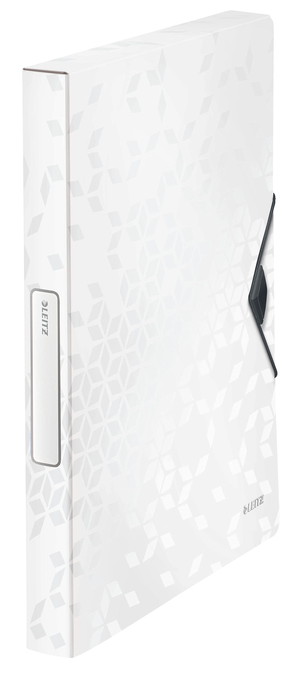 Leitz 46290001 Box File, Holds up to 250 A4 Sheets, Elastic Closure, Flexible Plastic, White, WOW Range