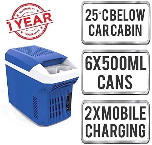 Blackcat Car-O-Bar Portable Refrigerator Vehicle, Car, Mini Fridge Freezer for Driving, Travel, Outdoor and Home use -12/24V DC and 110-230 AC Cooler Cum Warmer, 8 L
