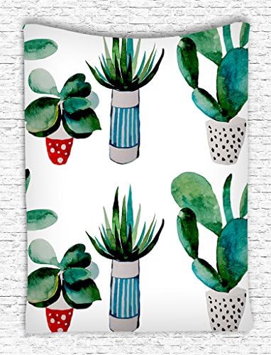 Iandsang Potted Cactus Plant Tapestry Wall Hanging 40 X 60 Inches