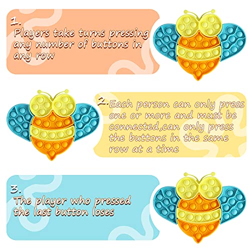 Motiloo 6Pcs Fidget Toys,Bee Puzzle Bubble Sensory Toys Squeeze Silicone Sensory Toy