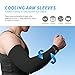 Cooling Compression Sports Arm Sleeve [2 PK] [White & Black] w/ 99% UV Protection for Outdoor Activities (Golf, Training, Cycling, etc)