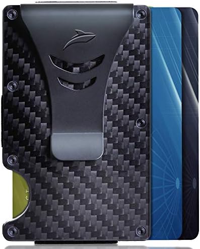 Minimalist Carbon Fiber Slim Wallet RFID Blocking Card Holder with Money Clip
