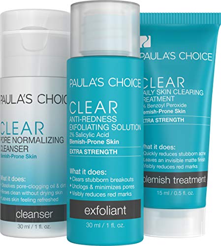 Paula’s Choice CLEAR Extra Strength Acne Travel Kit, 2% Salicylic Acid & 5% Benzoyl Peroxide for Severe Acne, Redness Relief