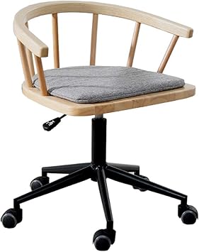 Hsrg Chaise Pivotante Moderne En Bois Massif Roulettes Et Hauteur Reglable Fauteuil De Bureau A Accoudoirs Amazon Fr Cuisine Maison