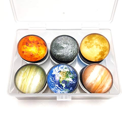 12 Planetary Series Fridge Magnets Beautiful Glass Creative Pushpins for Whiteboard Office Calendar Decorative Popular Home Wall Décor Set (12 Planetary)