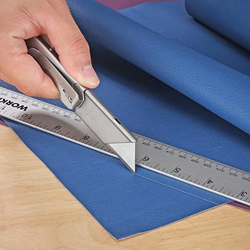 WORKPRO Folding Utility Knife, Quick Change Blades Box Cutter, 3-Pack EDC Foldable Pocket Utility Knife Sets with Belt Clip