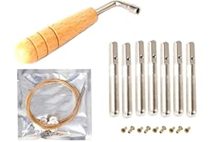 Liyafy 7 Metal Harp String + 7pcs String Pin Nails + Tuning Wrench use for Lyre Harp Small Harp Musical Stringed Instrument