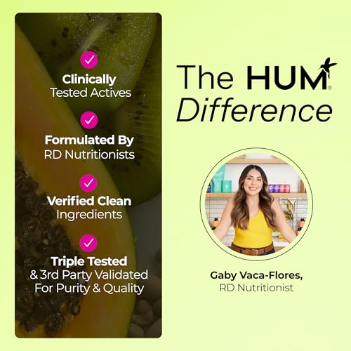 HUM Flatter Me Digestive Enzymes for Women & Men, Digestive Health Bloating Supplement with Ginger & Peppermint Leaf, Fast Acting Anti Bloat Pills Multi Enzyme for Debloating, Vegan, 60 Capsules