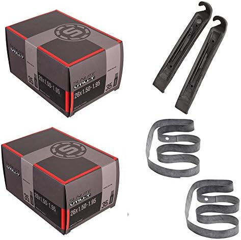 2 Sunlite Utili-T Schrader Valve 63627 26" x 1.50 - 1.95" S/V 32mm 2 Tire Leavers 2 Pack Rimstrip Bike Wheel Kit