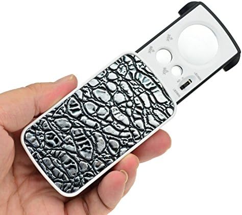 Dailyextreme LED Lighted Slide Out Pocket Magnifier - 30X 60X 90X Multi-Power Small Portable Loupe Magnifying Glass With UV Black Light Best For Diamonds, Gems, Coins, Stamps or Travel