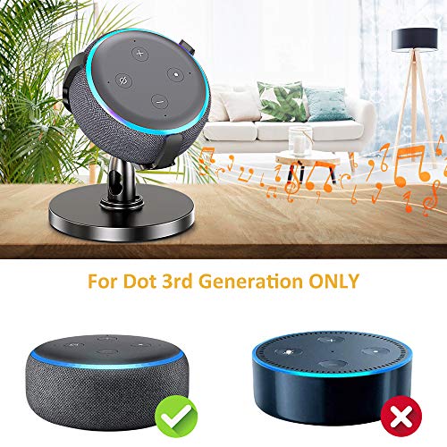 Comsoon Echo Dot Holder for 3rd Generation, 360° Adjustable Stand Bracket Mount with Rubber Protection for Home Speaker, Clever Dot Accessories Improves Sound Visibility & Appearance