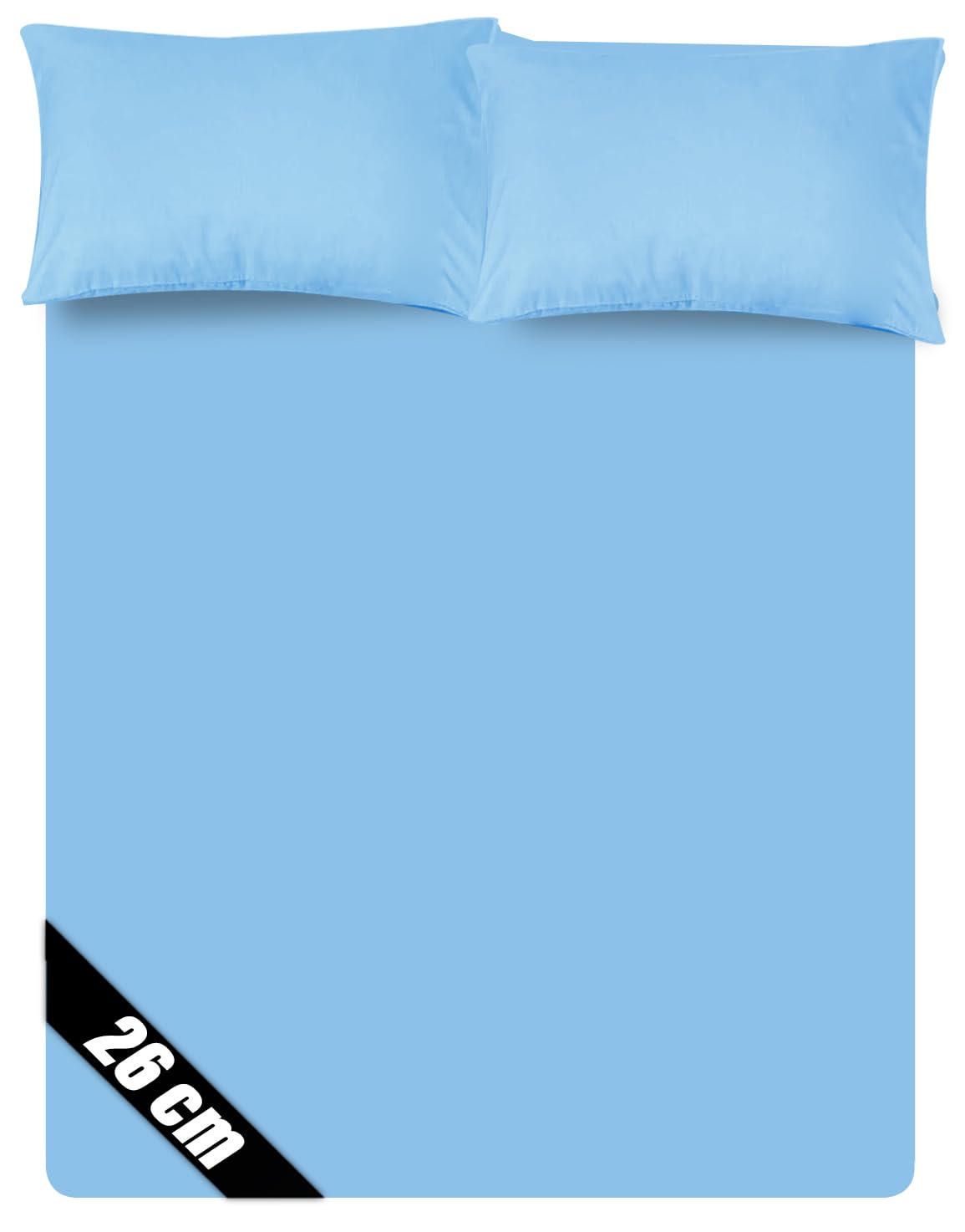 Sunshine Comforts Microfiber Fitted Sheets Breathable, Anti Wrinkle 26cm Deep Pocket Bed Sheets Double Bedding & Linen- Sky Blue Bedding Double 137 X 190 CM Double Fitted Sheet — image 1