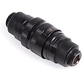 Alphacool Eiszapfen G1/4" M-M Quick Release Coupling Set, Deep Black | Brass, 2 x G1/4 Outer Thread, 5 mm Thread Length, Push-in Quick Release, 62.5 x 24 mm, 95 g