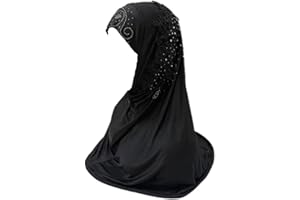 LIVINGGEOMETRY 2-6 Years Old Girls Muslim Hijab with 6 Flowers Islamic Arab Headscarf Sand and Sun Protection Scarf Shawls