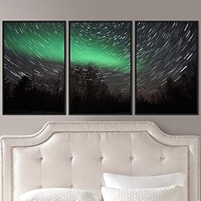 signwin 3 Piece Framed Canvas Wall Art Starry...