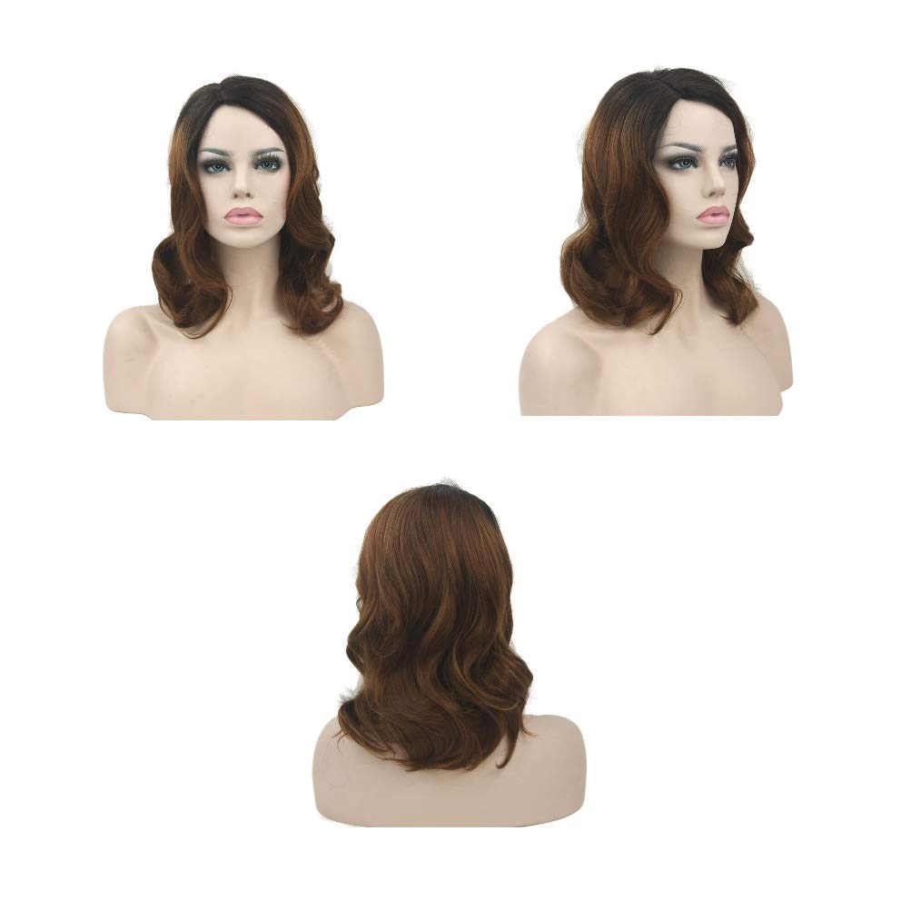 Amazon Com Monini Women Medium Length Curly Hair Wigs Gradient