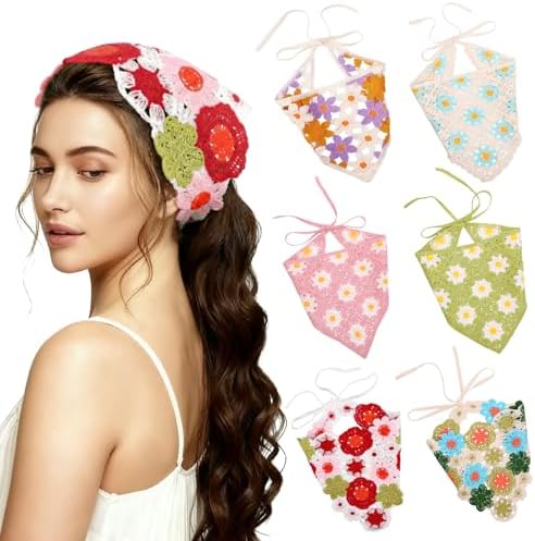 Amazon.com: HAIMEIKANG Crochet Bandanas for Women - 2 PCs  display picture 3