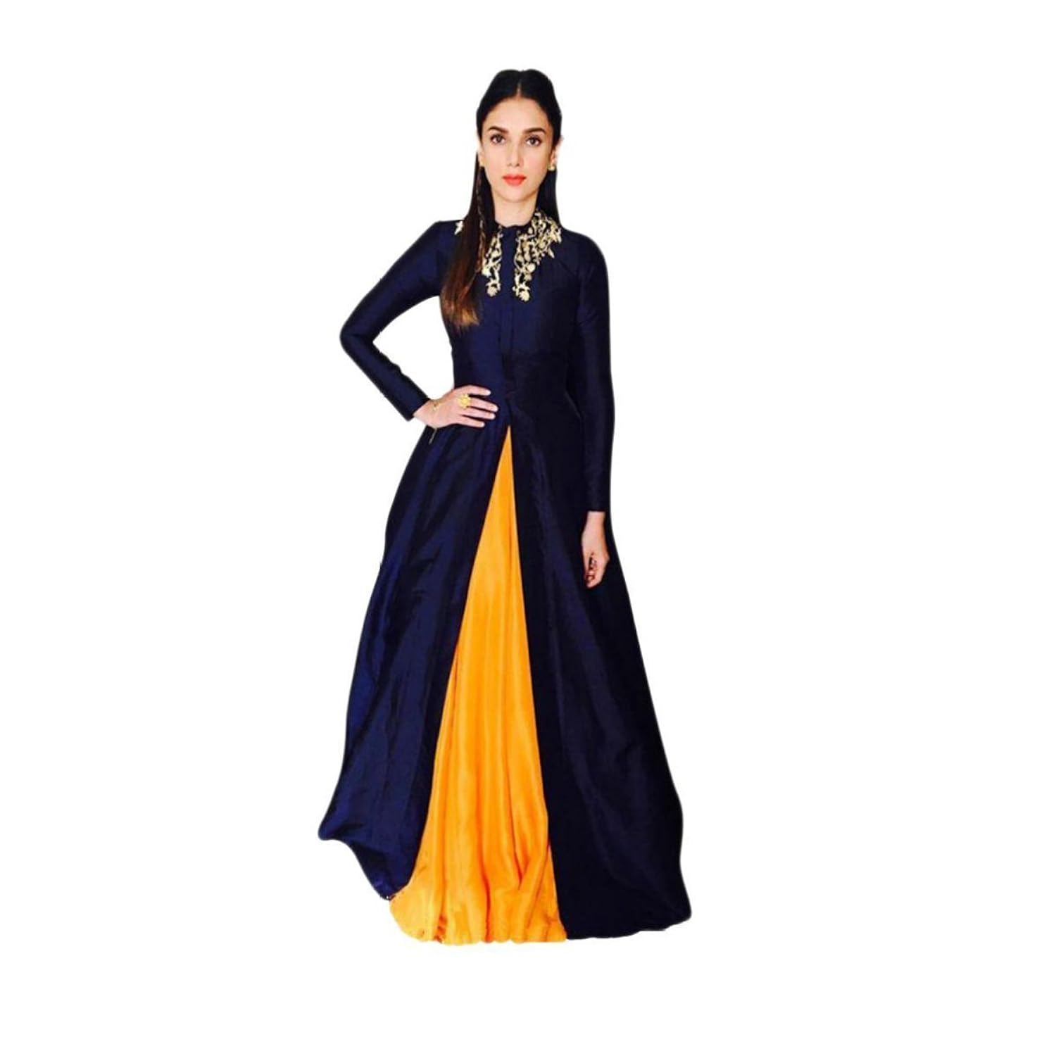 karm enterprise long ready to stitched lehanga choli (liril yellow)