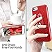 iPhone 8 Case with Stand, HoneyAKE Ultra Thin Cover Glitter Bling Sparkle Shell Luxury Shining Fashion Style 3 Layer Slim Fit Protective Soft Phone Case for Apple iPhone 8(Red)