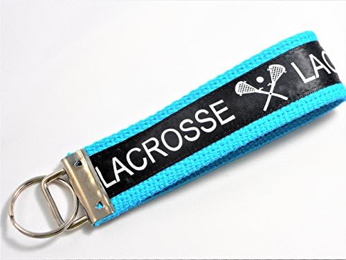 Lacrosse Ribbon Wristlet Key Fob Keychain Turquoise