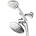 HotelSpa 30-Setting Ultra-Luxury 3 Way Rainfall Shower-Head/Handheld Shower Combo with Patented ON/OFF Pause Switch (Dual White/Chrome Finish)