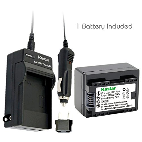Kastar Battery BP-718 (1-Pack) and Charger for Canon BP-718 BP-727BP-709 CG-700 and VIXIA HF M50 HF M52 HF M500 HF R30 HF R32 HF R40 HF R42 HF R50 HF R52 HF R60 HF R62 HF R300 HF R400 HF R500 HF R600