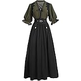 CR ROLECOS Victorian Dress for Women Edwardian Dresses 2 Piece Renaissance Costume Ren Faire Gothic Steampunk Outfit