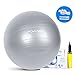 POVUMGA Exercise Ball Heavy Duty Anti-Burst Fitness-Birthing-Stability-Core-Pilates-Gym Balls for Pregnancy, Balance Ball for Desk Chair 55/65/75/cm with Hand Pump (Silver, 65cm)