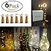 JOJOO Set of 6 Warm White Wine Bottle Cork Lights - 32inch/ 80cm 15 LED Copper Wire Lights String Starry LED Lights for Bottle DIY, Party, Decor, Christmas, Halloween, Wedding or Mood Lights LT0156