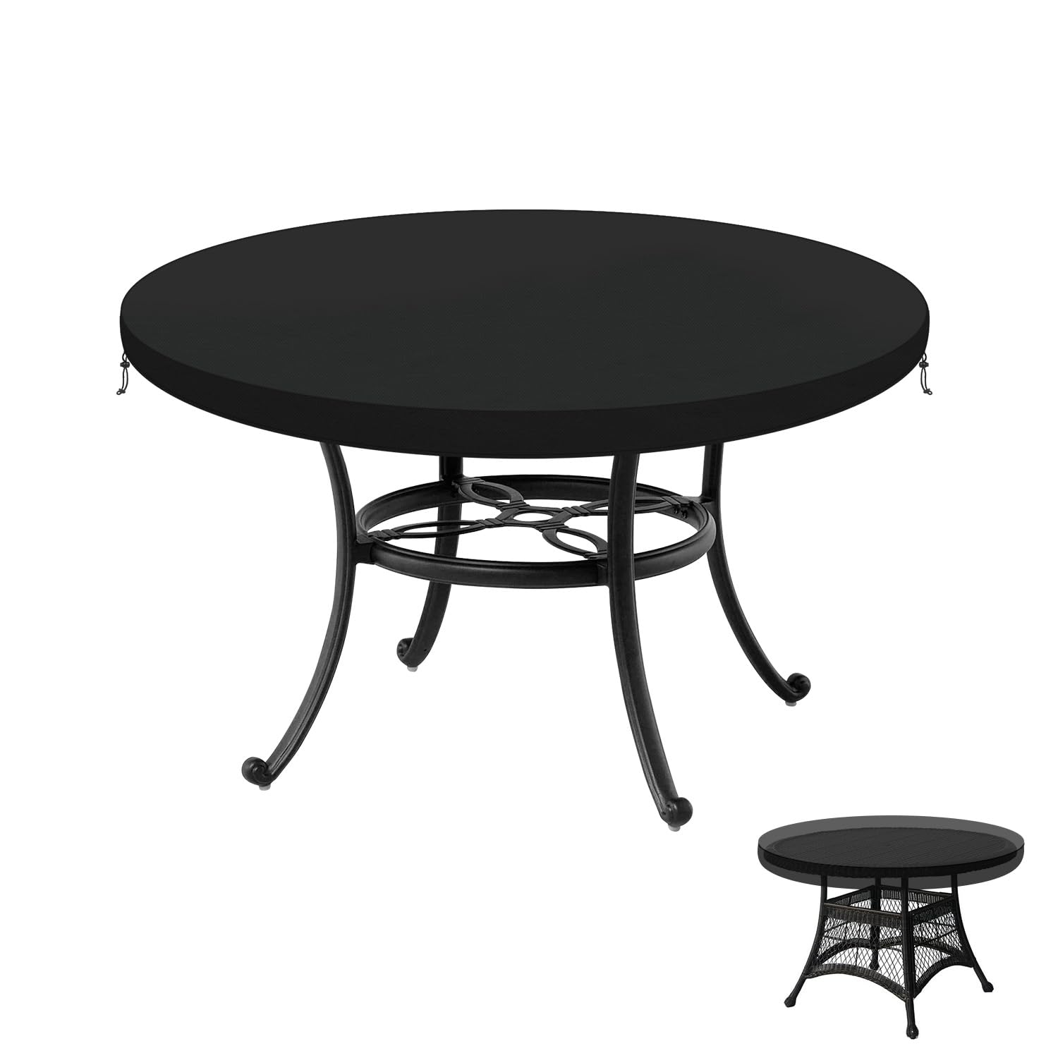 LAMUNI Round Table Top Cover 82cm Circular Garden Table Covers Waterproof Garden Furniture Cover Outdoor Table Covers Fitted Round Table Cloth for Bistro Table, Patio Table and Coffee Table, 82x10cm