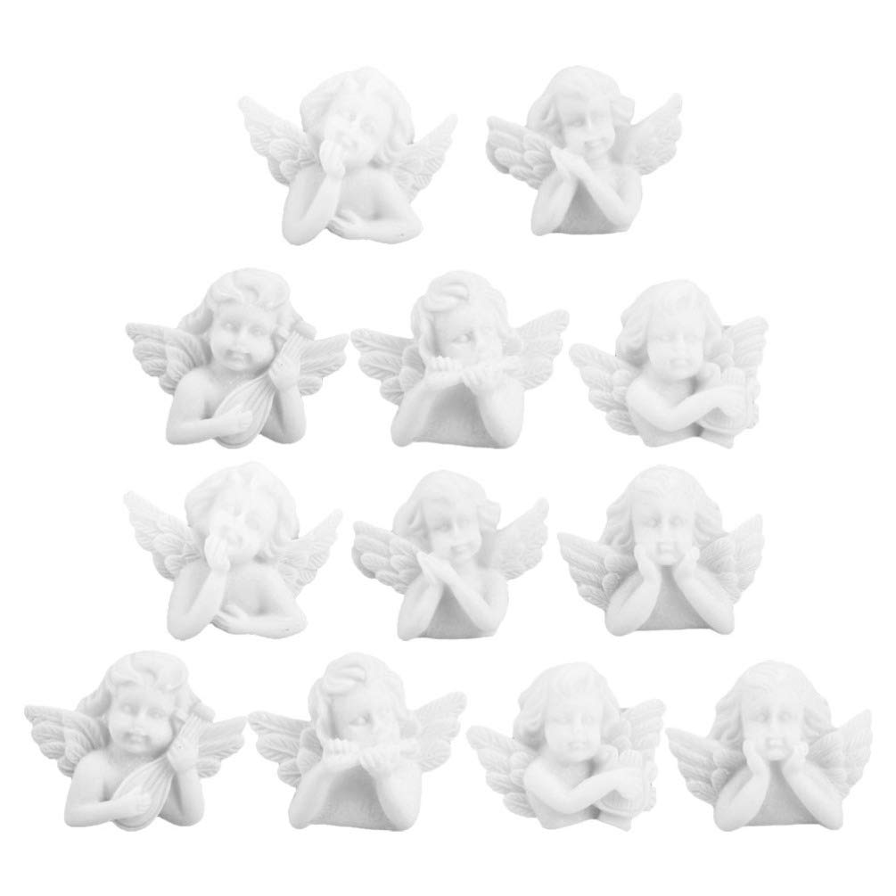 Milisten 30pcs Mixed Style Angel Charms - White Resin Figurines for DIY Jewelry & Crafts