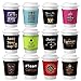 Avery Barn 12pc Reusable Coffee Cup Sleeves w/Hot Cold Neoprene Insulation, strap fasterner Closure Grip Koozie Set - Various Designs