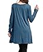 Sanifer Women Lace Long Sleeve Tunic Top Blouse with Leggings (Large, Blue)