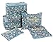 8 Set Packing Cubes for Suitcases Travel Packing Luggage Organizers Bags & Pouches for Clothes Accessories (Blue Flowers)
