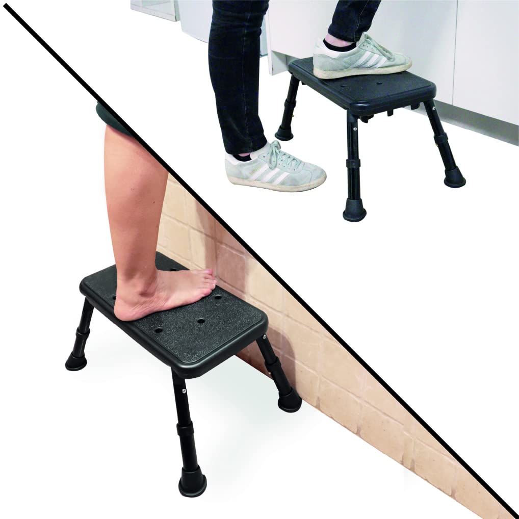 PEPE Mobility Step Stool for Adults 10" (25.5 cm) Height Adjustable, Heavy Duty and Non-Slip, Kitchen and Caravan Step, Tool-Free Assembly