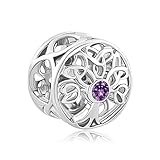 CharmsStory Tree of Life Dec Birthstone Celtic Knot Charm Bead For Bracelet (Feb Birthstone)