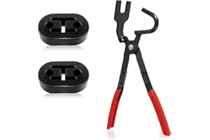 YGDMD 1PC Exhaust Hanger Removal Tool & 2PCS Exhaust Hangers with 2 Holes,Non-Slip Exhausts Hanger Pliers with Flat Collets for Detaching Muffler Hangers,Practical Exhausts Pliers Tool Kit