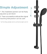 OFFO Shower Riser Rail 62cm Adjustable 28-61cm Matte Black view 2