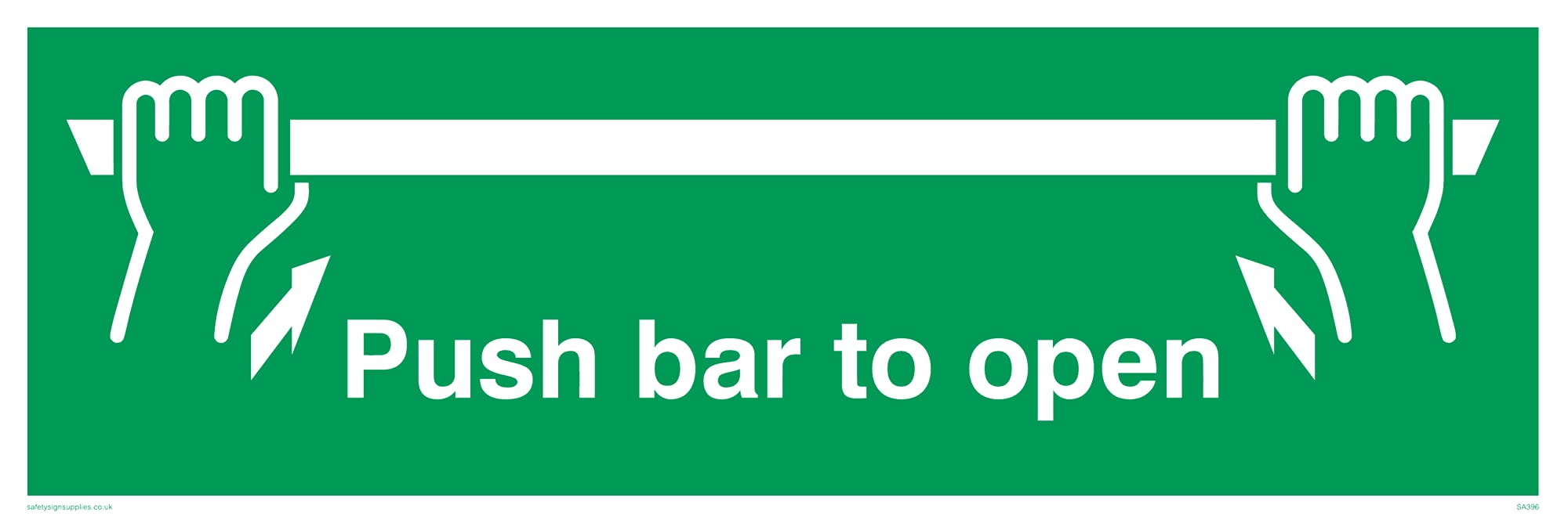 Pack of five - Push Bar To Open Sign - 300x100mm - L31