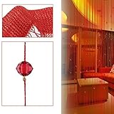 SunAngel 100x200 cm Fashion Decoration Beaded String Curtain Door Divider Crystal Beads Tassel Screen Home Decoration (Red)