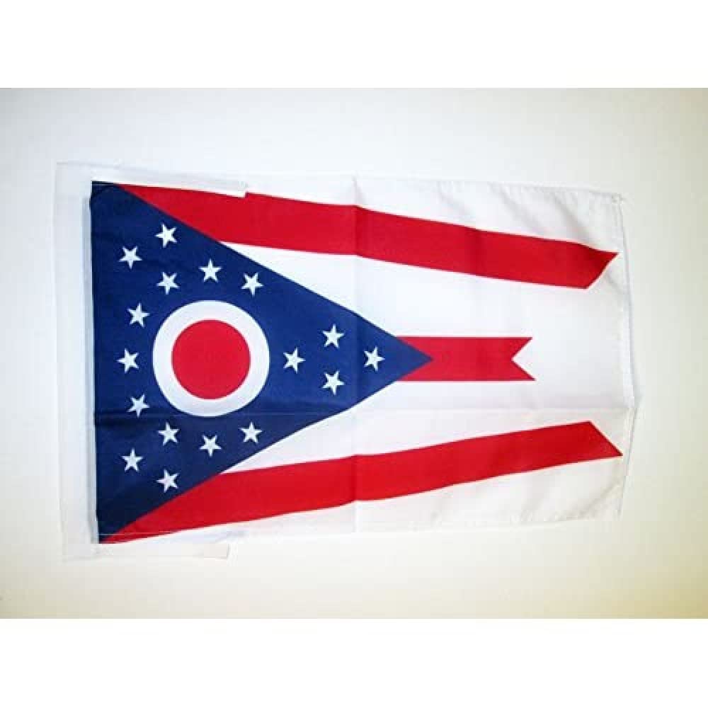 AZ FLAG - Ohio Flag - 18'' x 12'' - 100% Polyester US state of Ohio Small Banner with Two Cords - Fade Resistant - Vivid Colors - 18x12 in - 45x30 Cm โ image 1