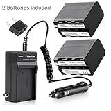 Kastar Battery (2-Pack) and Charger for Sony NP-F970 NP-F960 F970 F960 F975 F950 and DCR-VX2100 HDR-AX2000 FX1 FX7 FX1000 HVR-HD1000U V1U Z1P Z1U Z5U Z7U HXR-MC2000U FS100U FS700U and LED Video Light