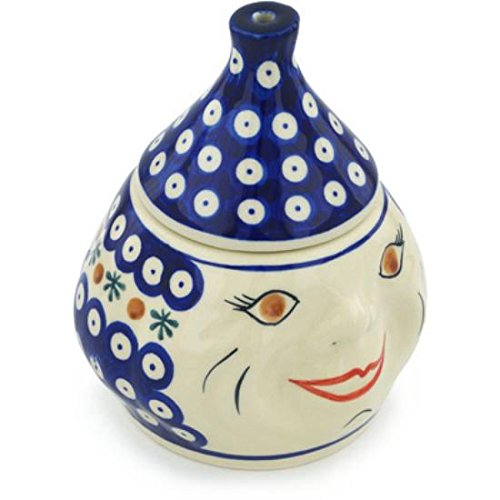 Click Here to See More Images Ceramika Bona H0821H Polish Pottery Ceramic Garlic Jar Hand Painted, 7-Inch