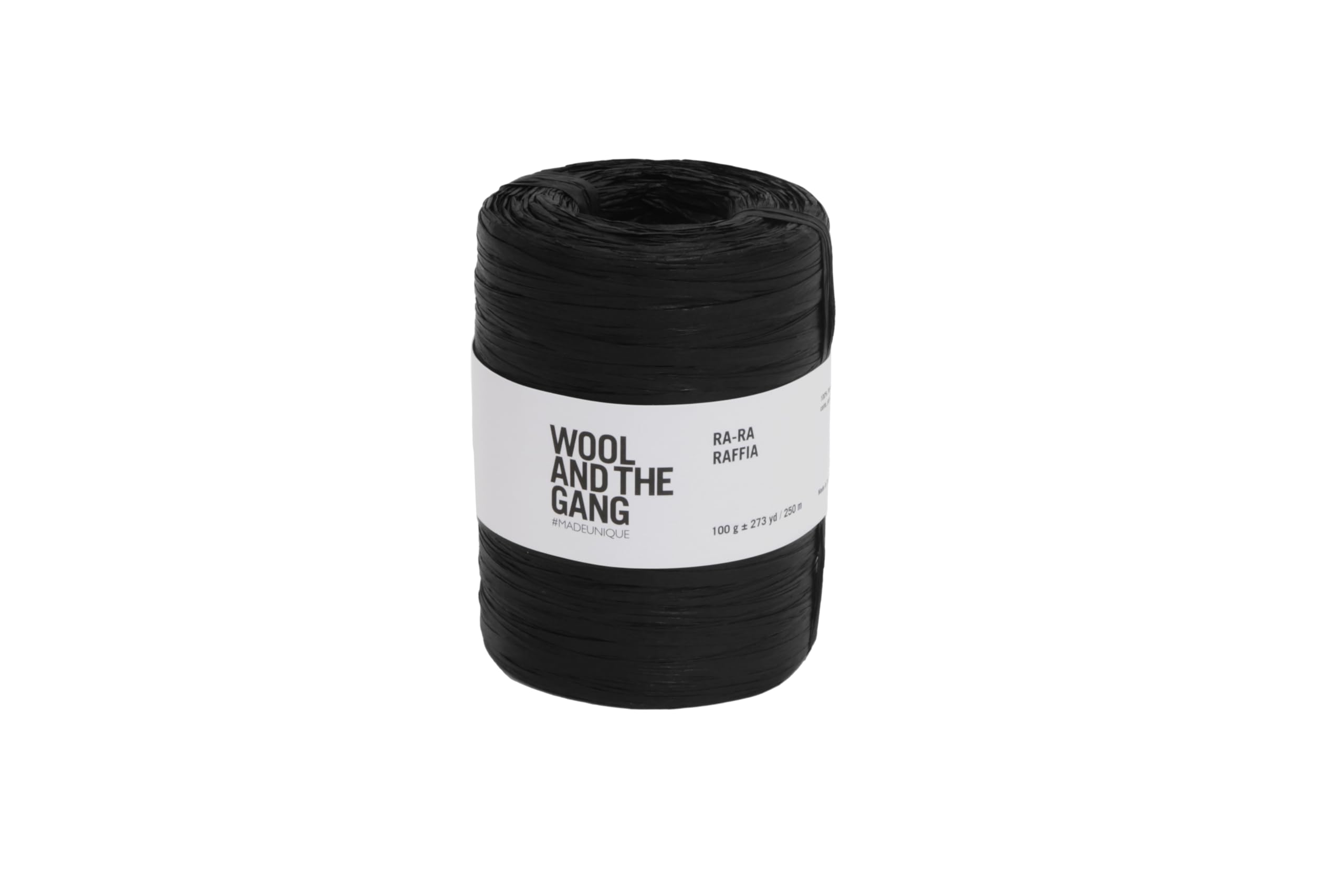 Wool and the Gang Ra Ra Raffia, Coal Black (225), 100g