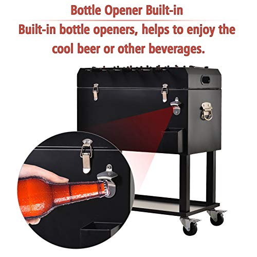 Outsunny 68QT Patio Cooler Ice Chest with Foosball Table Top, Portable